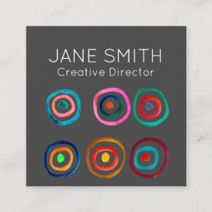 Circles modern colourful creative industry square business card
