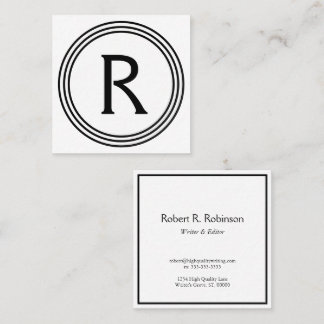Circles Monogram Square Business Card
