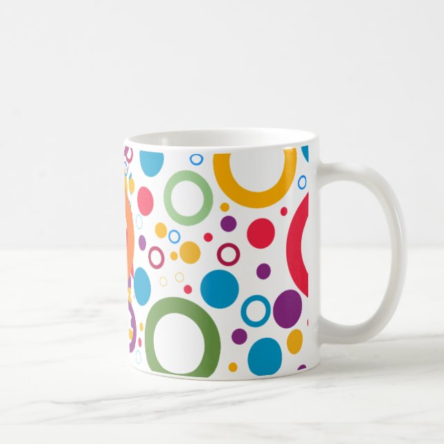 Circles of colours coffee mug (Right)
