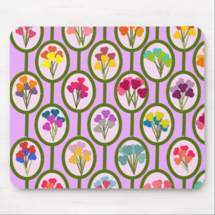 Circles of Flowers Mouse Pad