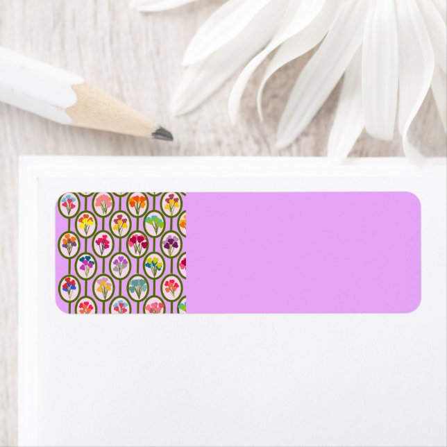Circles of Flowers Return Address Label (Insitu)