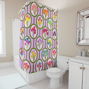 Circles of Flowers Shower Curtain
