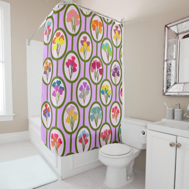 Circles of Flowers  Shower Curtain (In Situ)