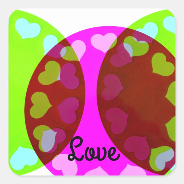 Circles of Heart and Love Sticker (Front)