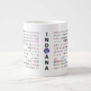 circles of Indiana - languages of Indiana 1p Large Coffee Mug