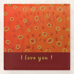 Circles of Life in Love  Glass Coaster