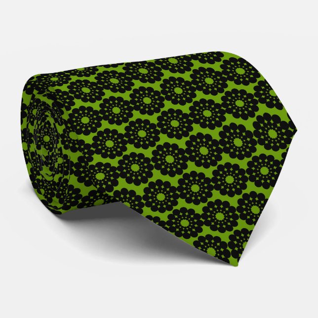 Circles of Spots 02 - Green (669900) Tie (Rolled)