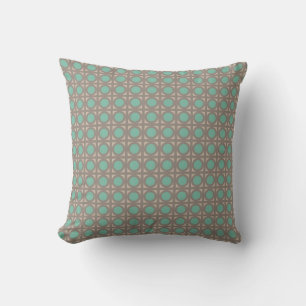 Circles of Teal on Grey American MOJO Pillow