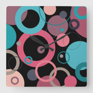 Circles of the horizon square wall clock