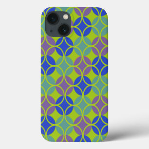 Circles on Circles - Blue, Green, Purple iPhone 13 Case
