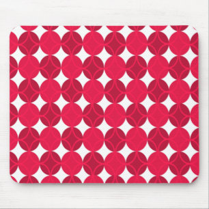 Circles on Circles - Cranberry and Grey Mouse Pad