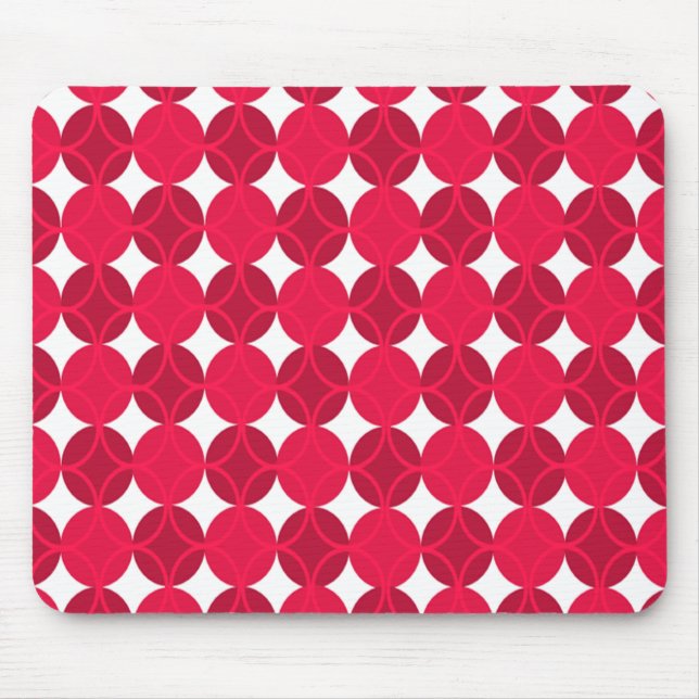 Circles on Circles - Cranberry and Grey Mouse Pad (Front)