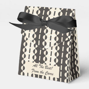 Circles on Stripes - Charcoal Cream Tent Favour Box