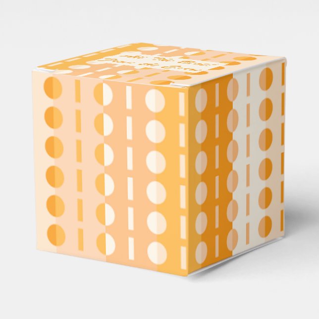 Circles on Stripes-Orange Peach Ombre Classic  Favour Box (Front Side)