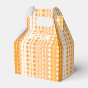 Circles on Stripes-Orange Peach Ombre Gable  Favour Box