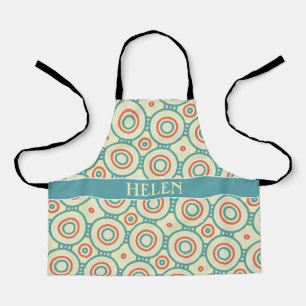 Circles Orange Blue Minimal Pattern Apron