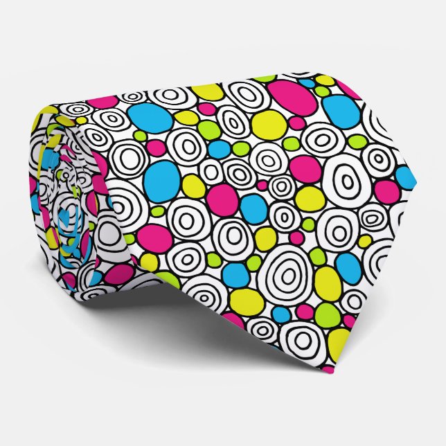 Circles Pattern 210819 - Colours 01 Tie (Rolled)