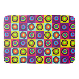 circles pattern bath mat