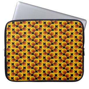 Circles pattern on black laptop sleeve
