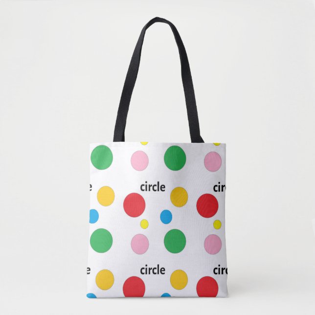 Circles pattern on white tote bag (Front)