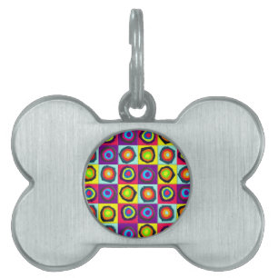 circles pattern pet tag