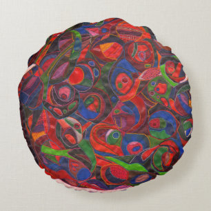 Circles pattern round cushion
