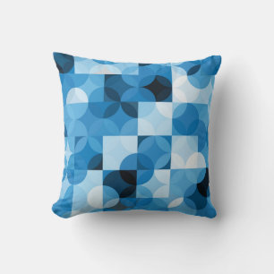 Circles Seamless: Abstract Blue Vintage Cushion
