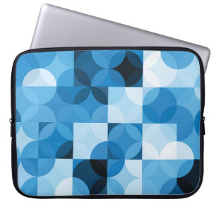 Circles Seamless: Abstract Blue Vintage Laptop Sleeve