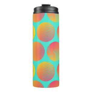 Circles Seamless Pattern: Orange and Blue. Thermal Tumbler