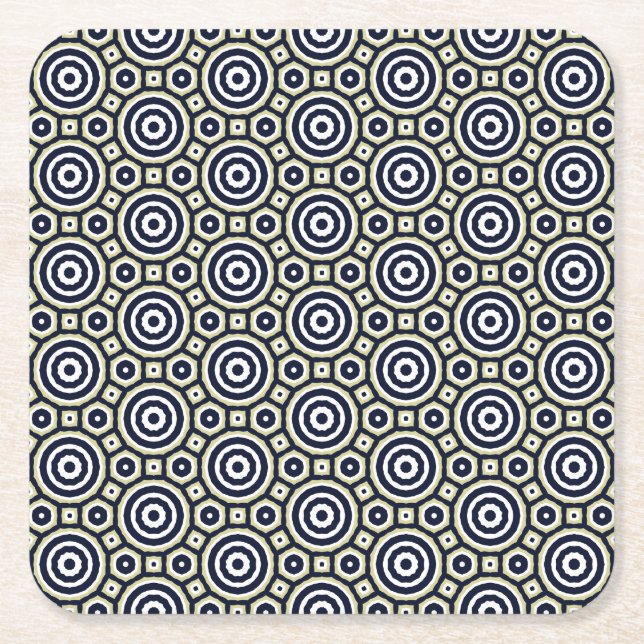 Circles Square Paper Coaster (Front)