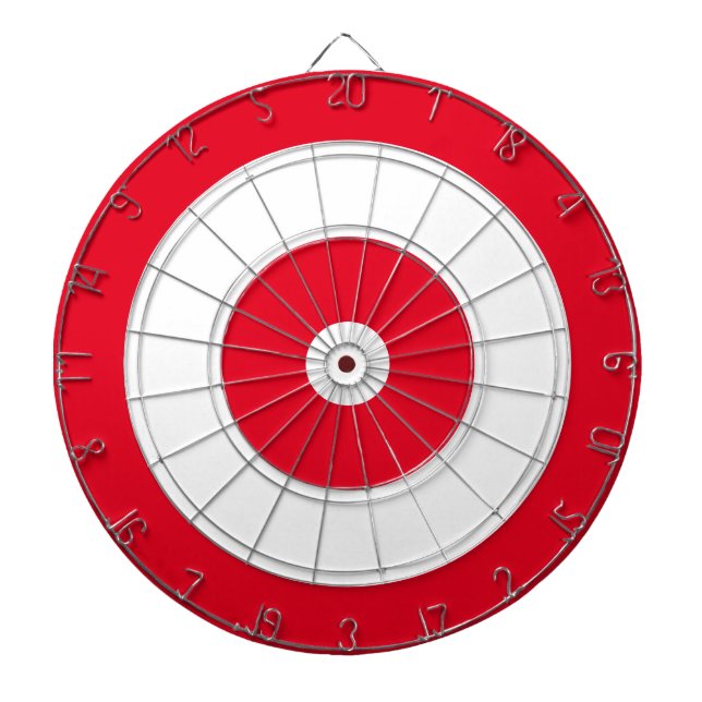 Circles Target Design | Red & White Dartboard (Front)
