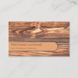 Circles with 100% natural organic wooden style business card