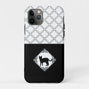 Circles with Black Cat iPhone 11 Pro Case