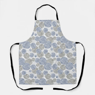 Circles with grey and blue leopard skin print  apron