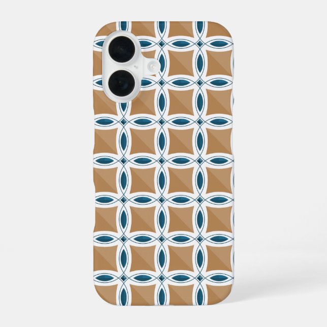 Circles with lens pattern and Diamond iPhone 16 Case (Back)