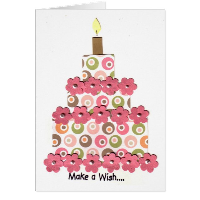Circles with Pink Flowers Cake (Front)