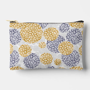 Circles with yellow and blue leopard skin print  accessory pouch