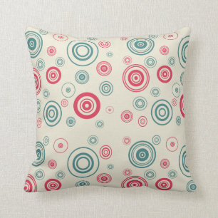 Circling Red & Turquoise - Modern Pillows