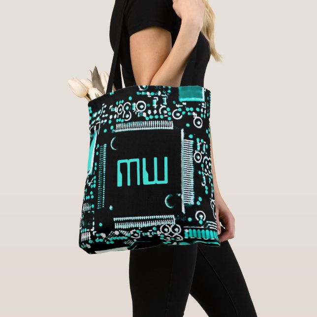 Circuit Aqua 2 Monogram all over tote bag (Close Up)