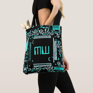 Circuit Aqua 2 Monogram tote bag aqua back