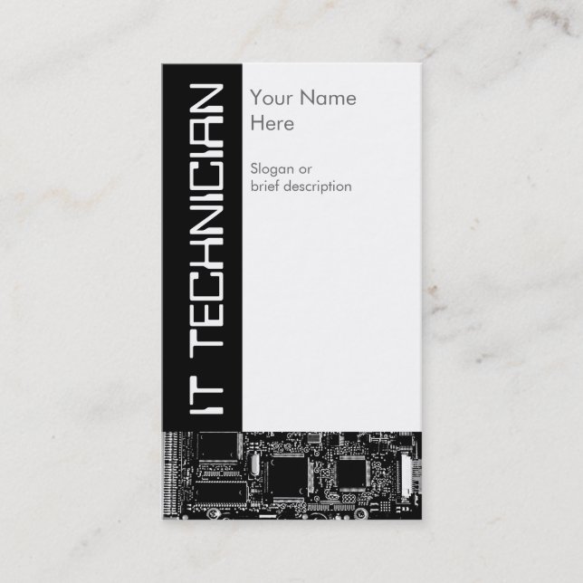 Circuit B & W 2 'IT Technician' business card (Front)