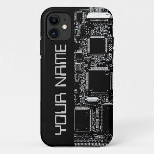 Circuit B & W 2 "Name" iPhone case side black