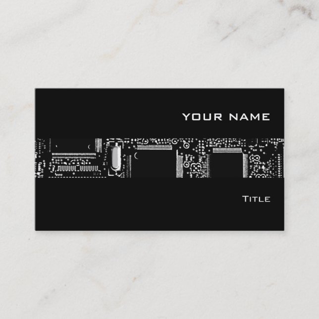 Circuit B & W 2 stripe business card black (Front)