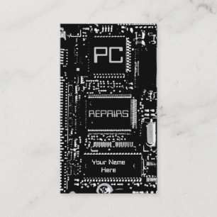 Circuit B & W 'PC repairs' business card template