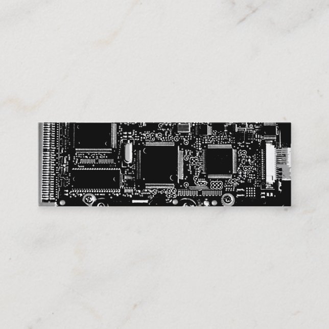 Circuit Black and White  2 business card skinny (Front)