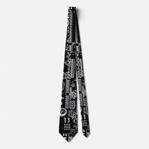 Circuit Black and White 2 tie double sided