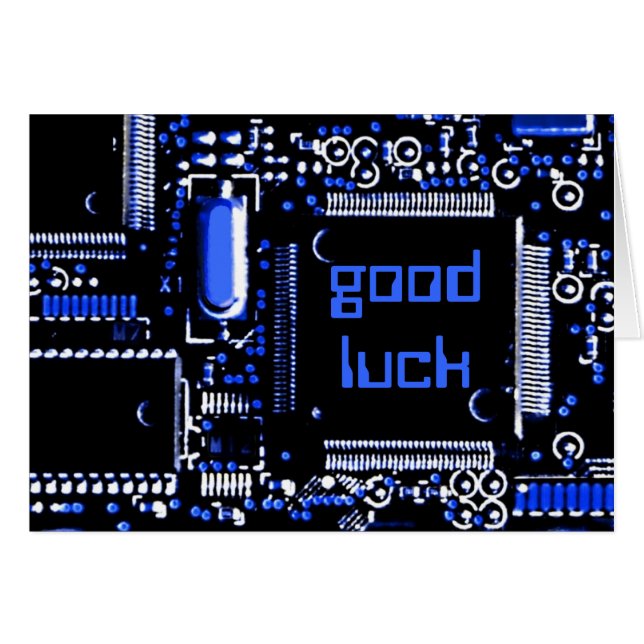 Circuit Blue 2 'Good Luck' greetings card (Front Horizontal)