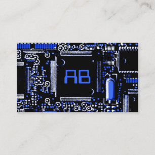 Circuit Blue 2 'monogram business card white
