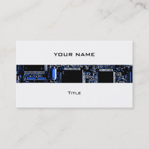 Circuit Blue 2 stripe business card white back
