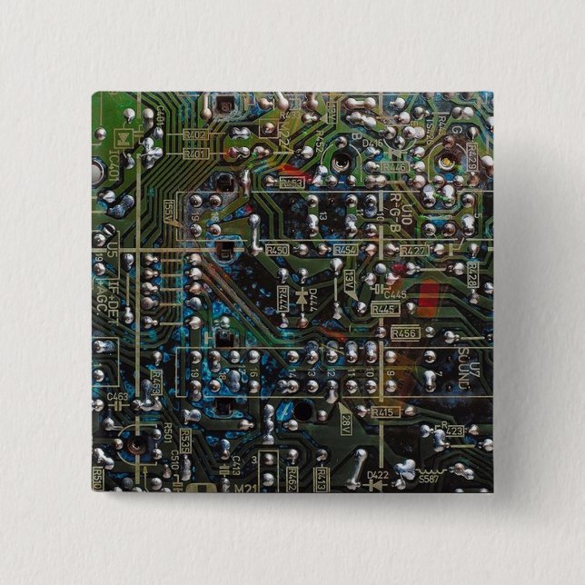 Circuit Board 15 Cm Square Badge (Front)